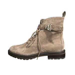 Lauren Ralph Lauren Eldridge Suede Lace Up Combat Boots Womens, Size 7.5 NWOB